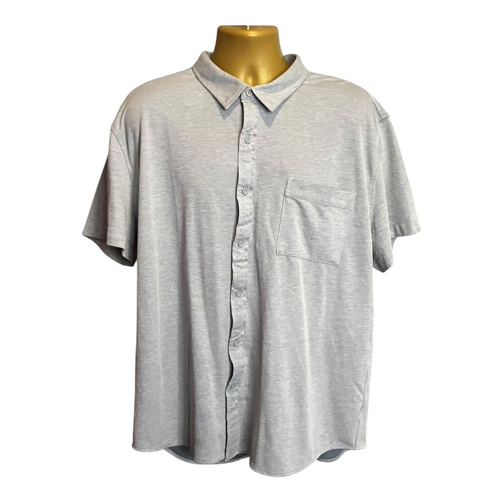 Stylus Gray Short Sleeve Button Up Shirt XXL